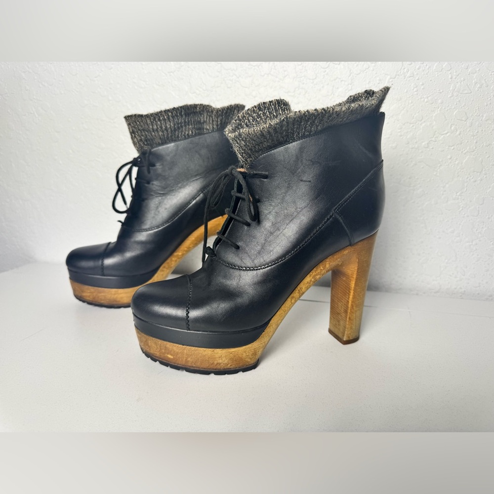 Chloé Phoebe Philo High Heeled Platform Boots with Knitted Cover Size 39.5 - Picture 5 of 8